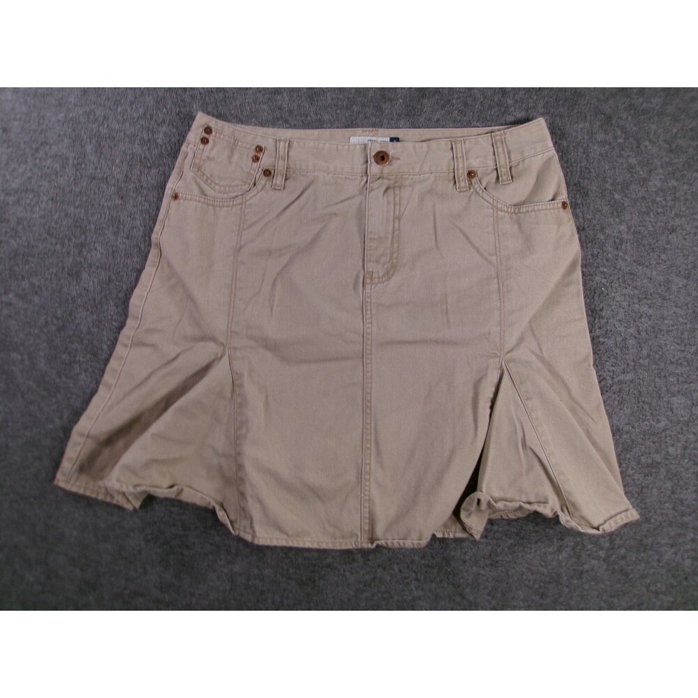 Tint Skirt Womens 10 Beige Mini Utility Pocket Work Causal Flare Y2K Cotton